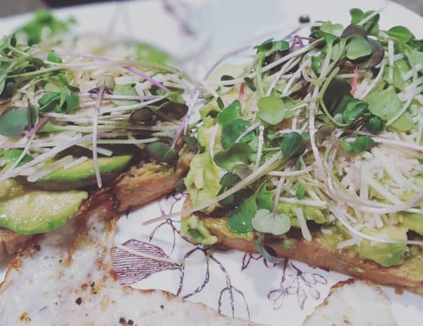 microgreens on toast