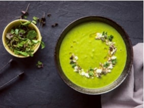 Roasted Broccoli Microgreen Soup