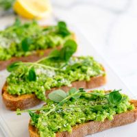 Microgreens Pea Bruschetta