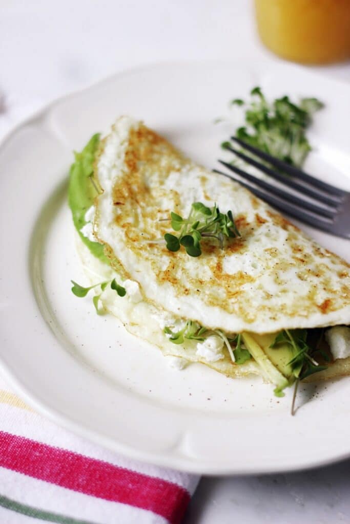 Egg White Omelet With Microgreens