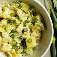leek scape potato salad
