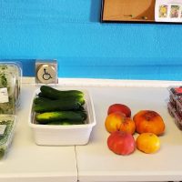Fresh summer vegetables display