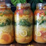 Homemade fire cider in mason jars
